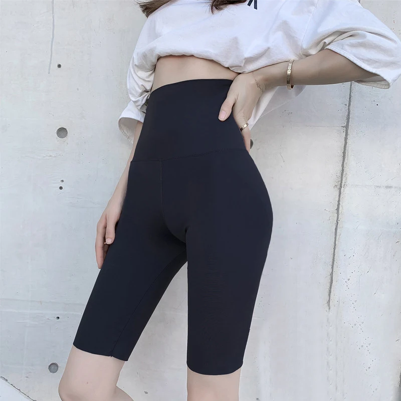 

XL- 4XL New Summer Y2k Shark Skin Leggings Stretch Slim Sports Yoga Shorts Pants Plus Fat Plus Size Peach Hip Women Shorts Mujer