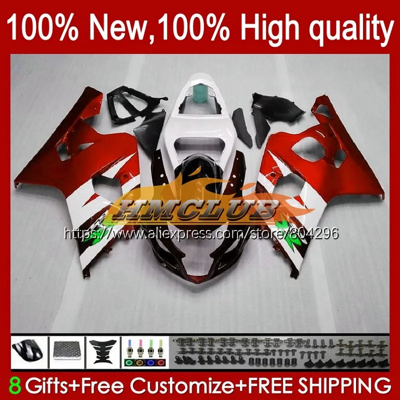 

Корпус для SUZUKI GSXR600 GSXR750, красный, белый, K4 28No.111 GSXR 600 750 R750 600CC GSXR-600 04 05 GSX-R750 2004 2005 обтекатель