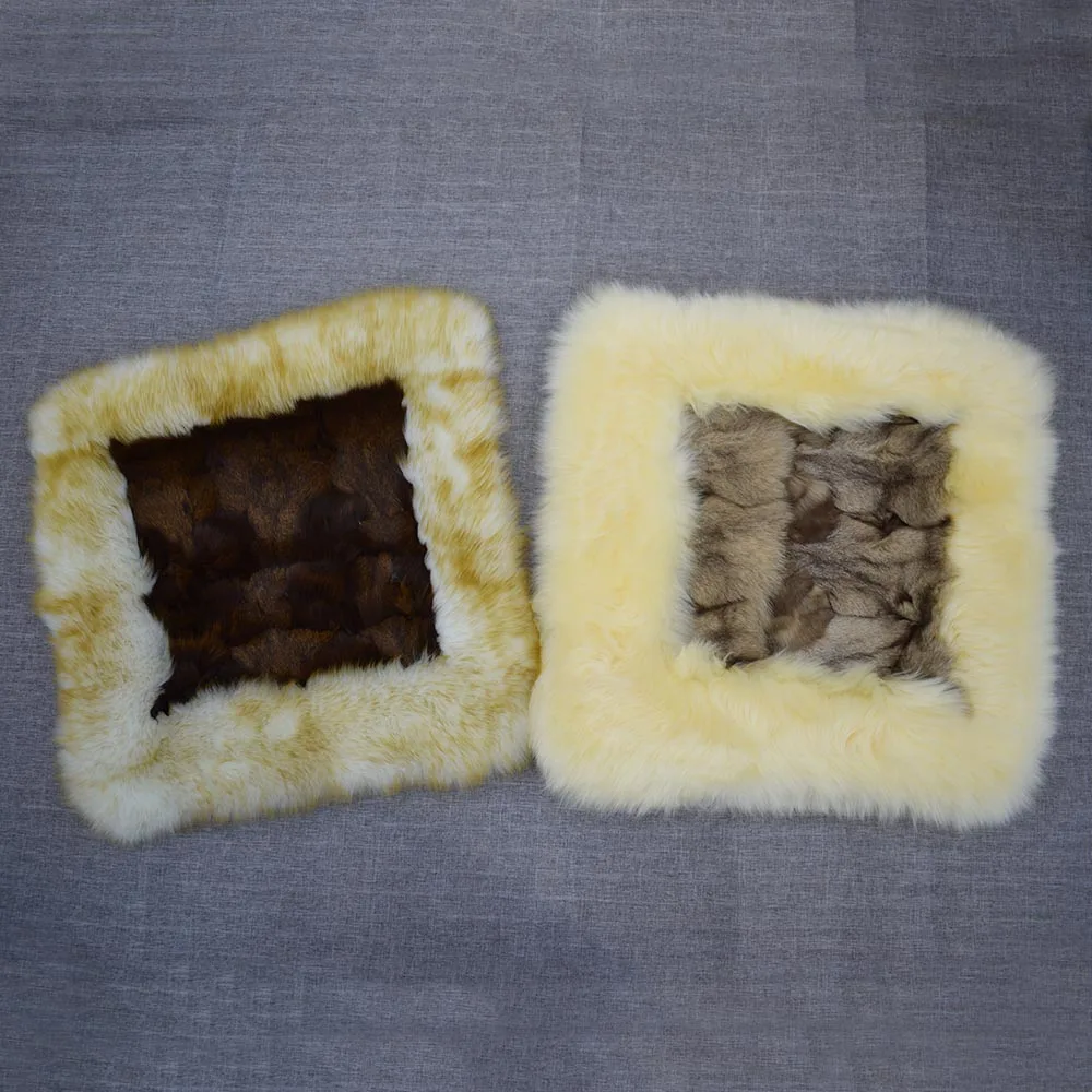 MS. Softex подушка из натурального меха плюшевая натуральной овчины с лисьим мехом 45