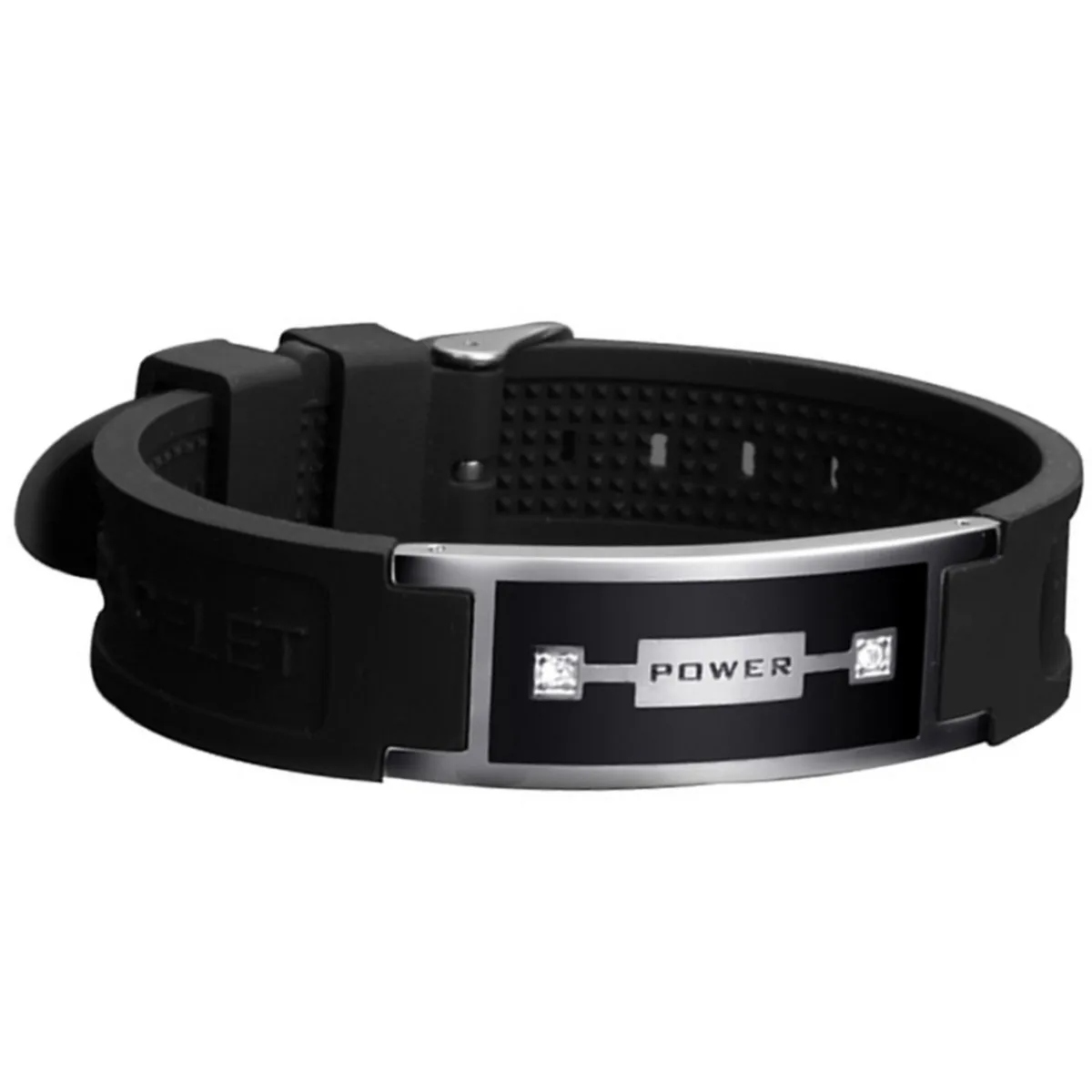 Черный браслет из нержавеющей стали с магнитной энергией био для облегчения боли