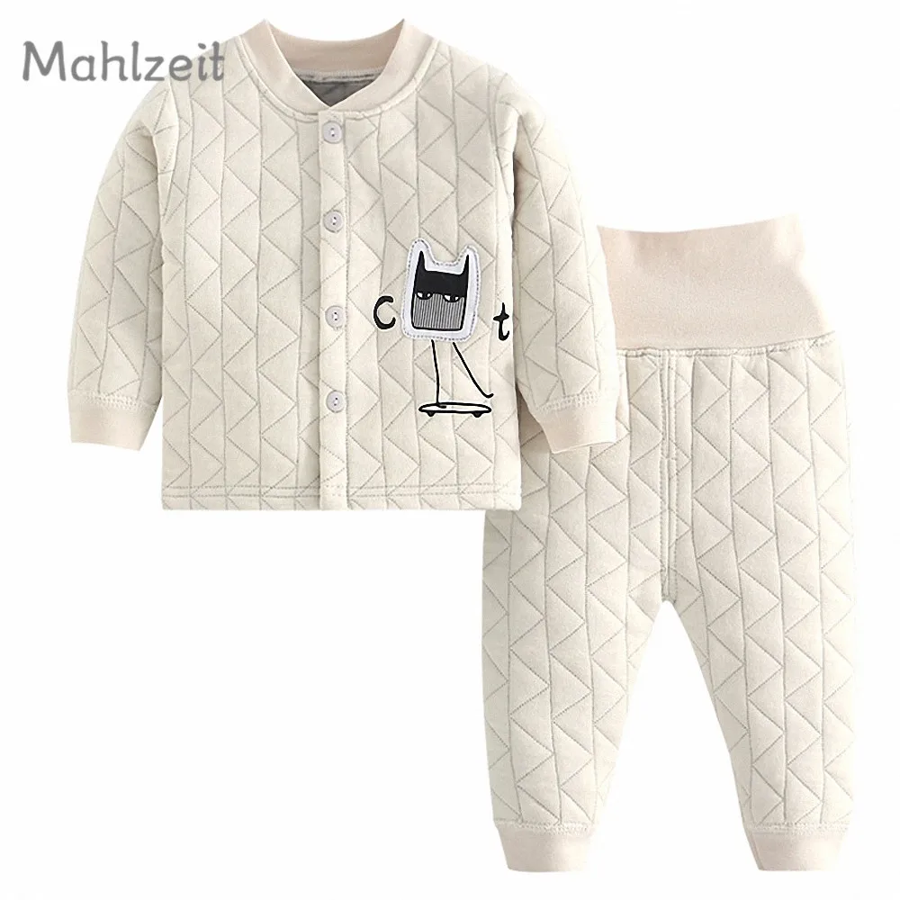 Осенне-зимняя детская теплая одежда комплект из 2 предметов для маленьких