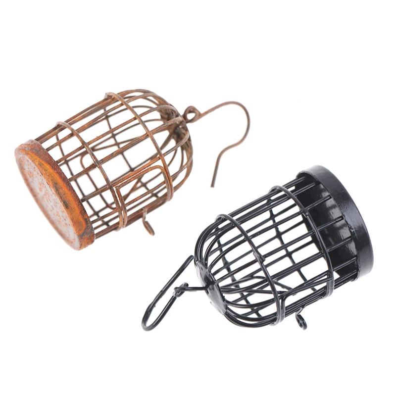 

1pc New Arrival 1:12 Scale Metal Bird Cage With Bird Birdcage Dollhouse Miniature Gold Tone