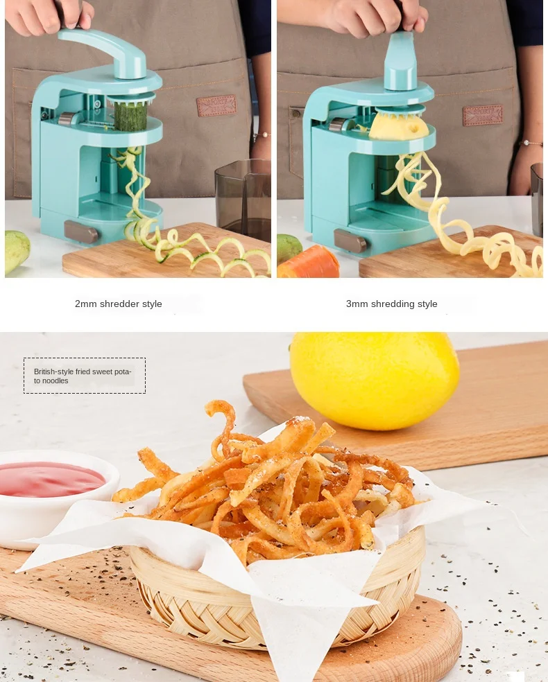 

Multi-Function Manual Veggie Spiralizer Vegetable Slicer Vegetable Pasta Maker Mandoline Slicer for Low Carb Paleo Gluten-Free