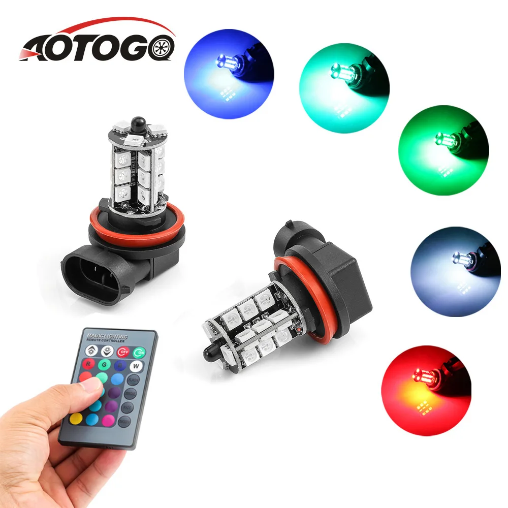 СВЕТОДИОДНЫЙ цветной светильник H8/H9/H11 RGB 5050 27 меняющий задний фонарь