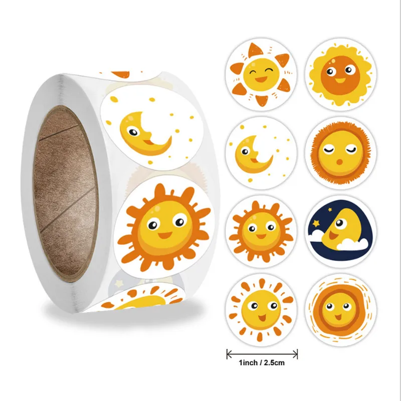 

500 sheets/roll Thank you round smiley emoticon pack thumb sticker love envelope decoration stamp sticker scrapbook sticker