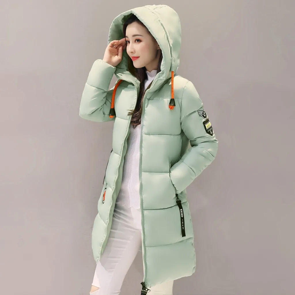 Womail, parkas-mujer-, зимняя куртка, Женское пальто, парка с капюшоном, куртка, Женская хлопковая парка, для женщин, большой размер