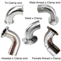 sanitary elbow tri clamp end pipe fitting homebrew adapter hosetail barb weld female thread elbow