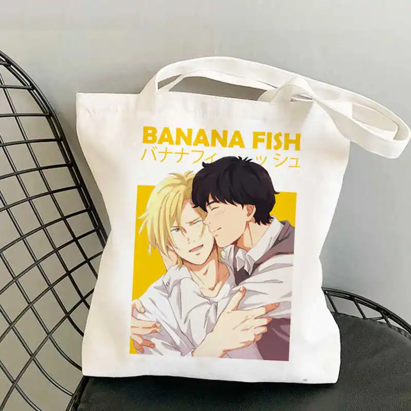 

Banana Fish shopping bag shopping handbag cotton shopper bag reusable reciclaje sac cabas sac toile