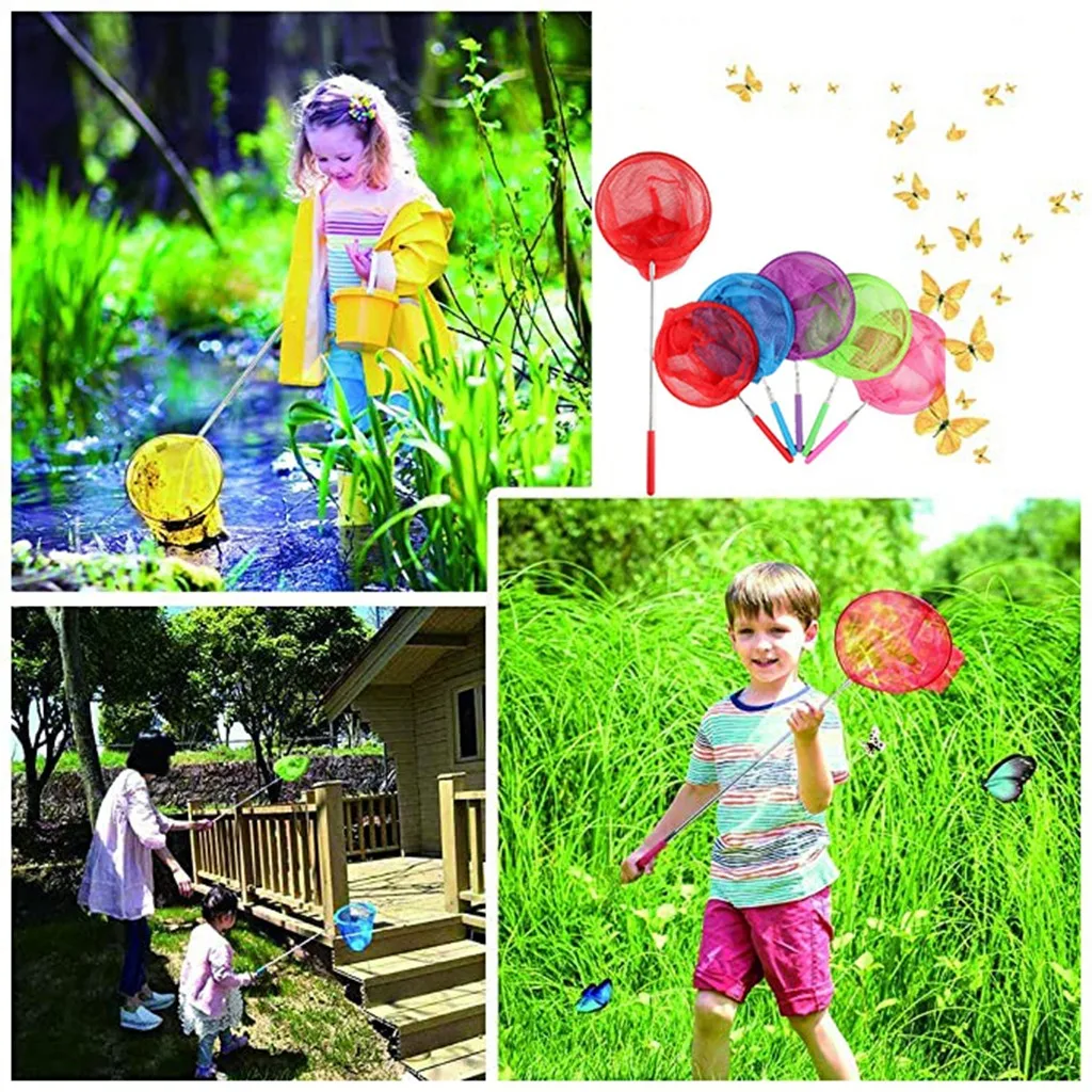 

20cm Visnet Kids Extendable Fishing Butterfly Bug Insect Net Telescopic Handle Toy Duurzaam Accessoires Outdoor fishingman