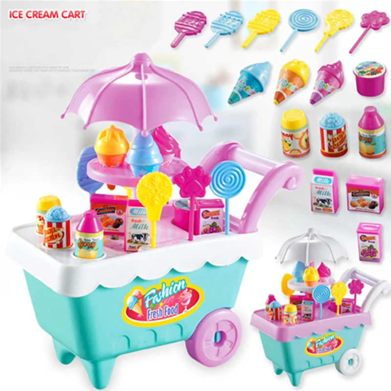 Моделирование Конфеты Мороженое тележка для детей ролевая игра притворяться