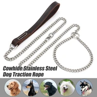 universal dog collar charm stainless steel dog choker chain leash walking training correction aid for pet smallmediumlarge dog
