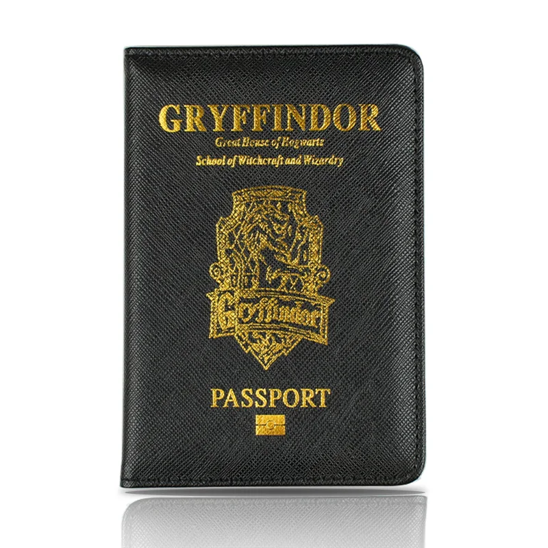DIKEDAKU Gryffindor, Обложка для паспорта, Rfid, черная, унисекс, качественная, из искусственной кожи, Обложка для паспорта, Хогвартс, для путешествий, для паспорта, кошельки