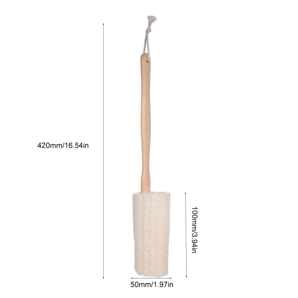 

Natural Exfoliating Loofah Back Sponge Scrubber Brush with Long Wooden Handle Stick Holder Body Shower Bath Spa
