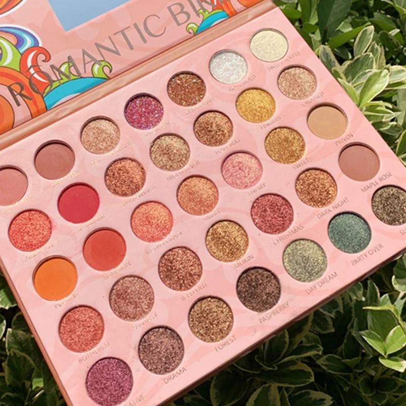 Creamy Eyeshadow Palette 35 Colors Pressed Pigment Eye Shadow Palette Easy To Wear Glitter Shadows Eye Makeup Palette focallur