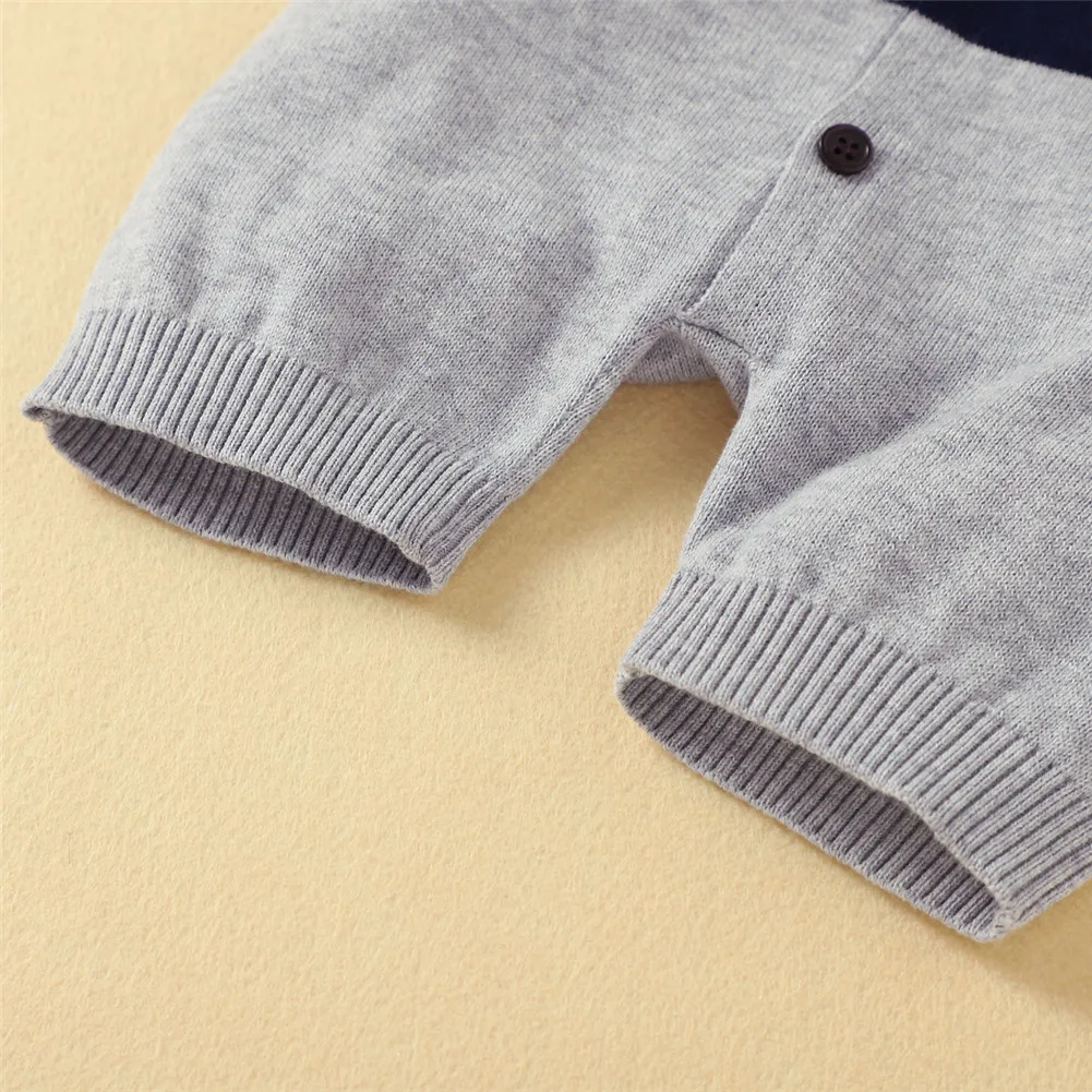 Комбинезон для новорожденных мальчиков с бантиком в джентльменском стиле |