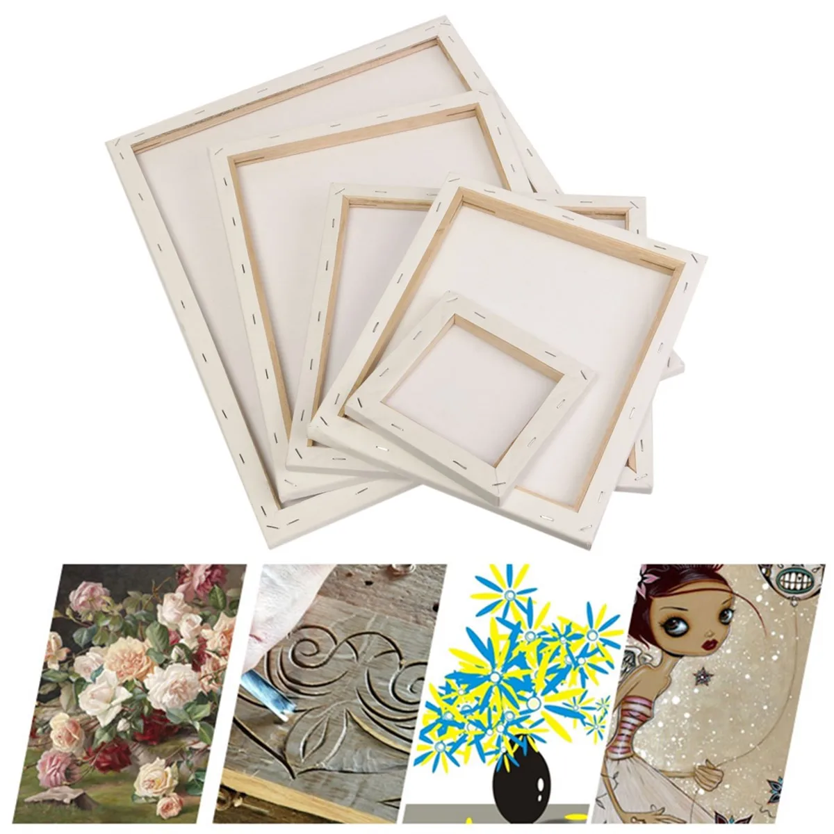 Художественная доска для рисования белая квадратная в ассортименте 1 шт|Холст