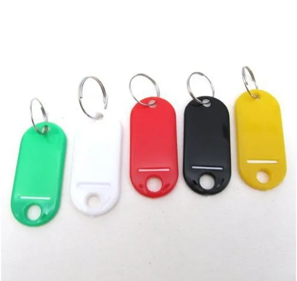 1Pcs Plastic Keychain Key Tags Id Label Name With Split Ring For Baggage Chains Rings | Дом и сад