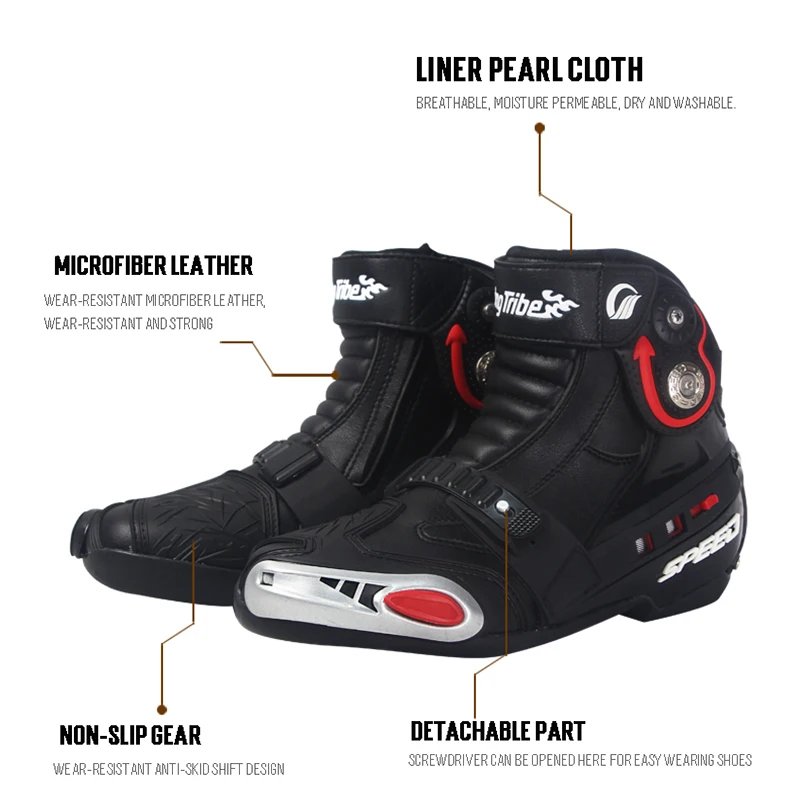 A009 мужские и женские кожаные мотоциклетные сапоги для внедорожников скоростные