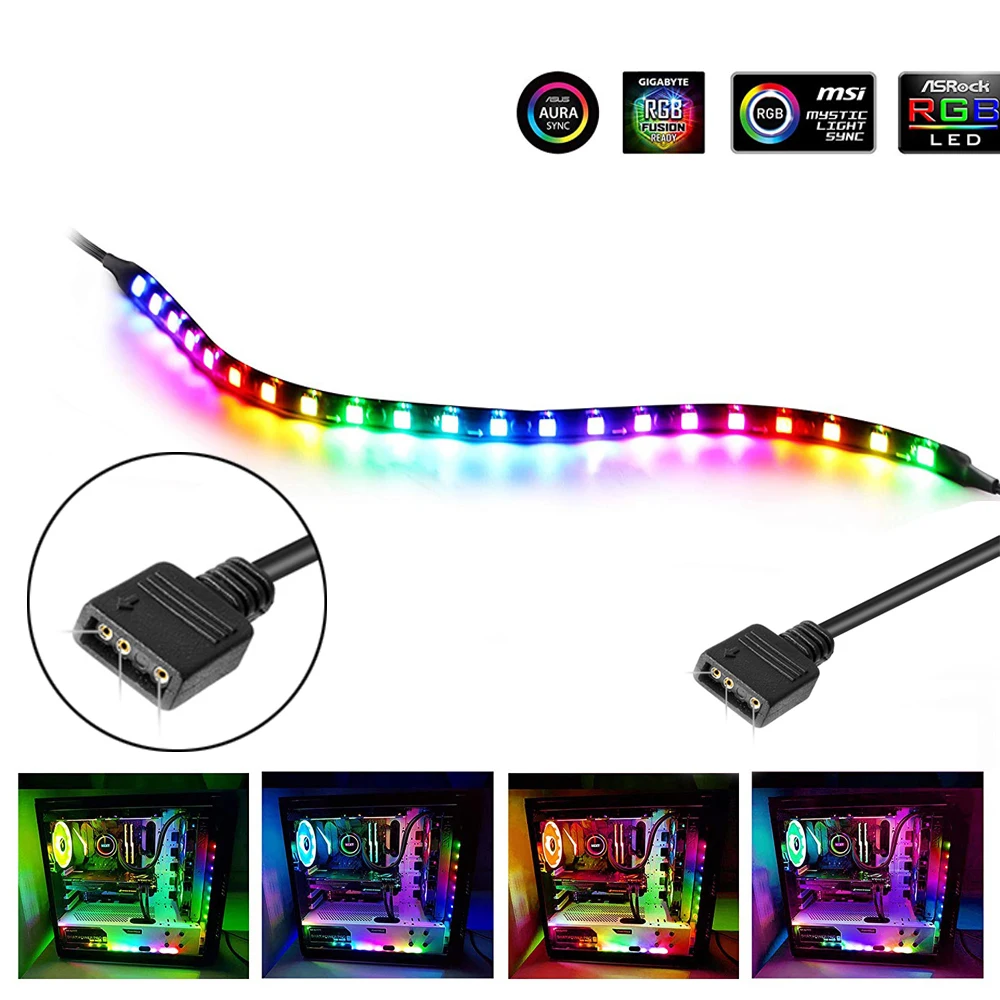 Полноцветная материнская плата 50 см-200 см RGB Светодиодная лента адресный чехол