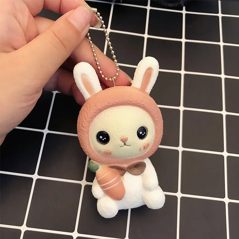 Instagram Корейская розовая девочка Сердце Четыре маленькие вещи панда брелок для