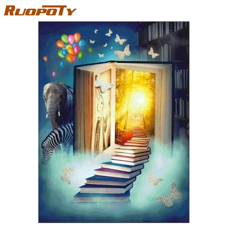 

RUOPOTY Landscape Painting By Numbers Book Picture For Living Room Home Decoration Unframe Coloring By Numbers Abstract Art