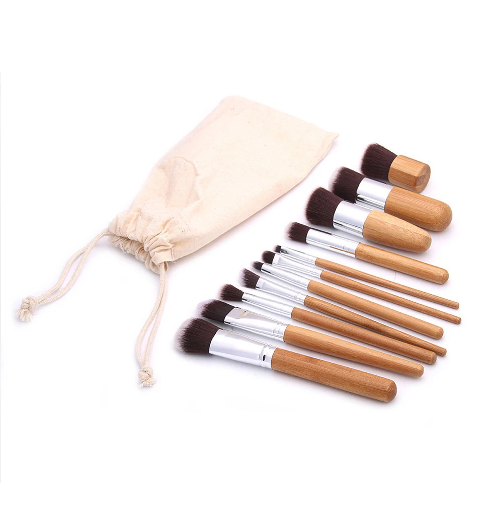 

11pcs Makeup Brushes Cosmetic Bamboo Foundation Blush Concealer Powder Eyeliner Eyeshadow Brush Set Tool Maquiagem