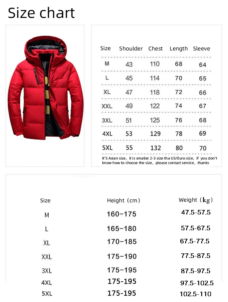 

Brand Men Down Hood Jacket Slim Thick Warm Solid Color Duck Parka Hooded Coats Casual Down Jacket Male Padded Snow Coat Outdoor