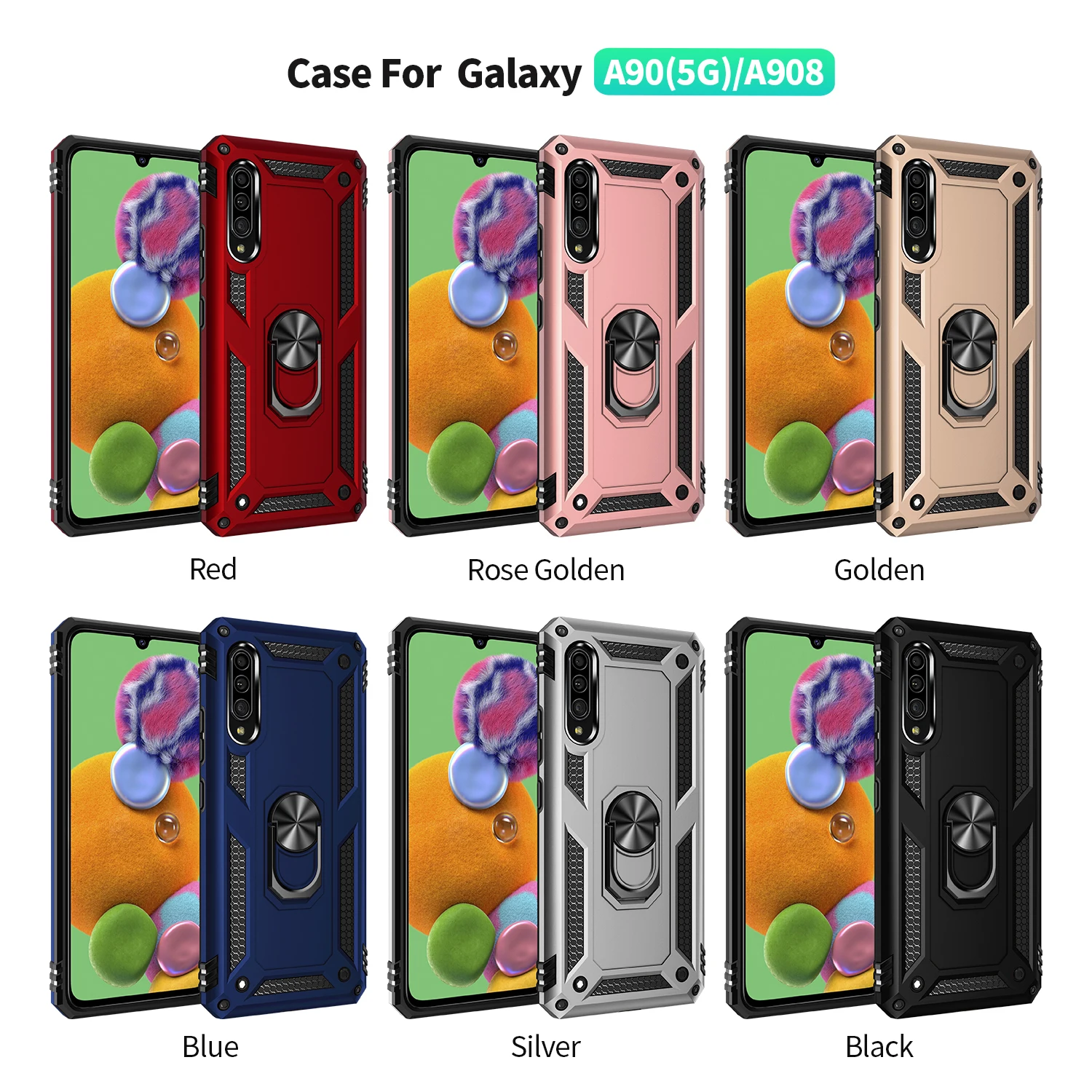 

Armor Rugged Anti Fall Kickstand Phone Case For Samsung Galaxy A70S A60 A90 A80 A8 A7 A9 A6 A2 Core A01 M01 A70E Plus 2018 Cover