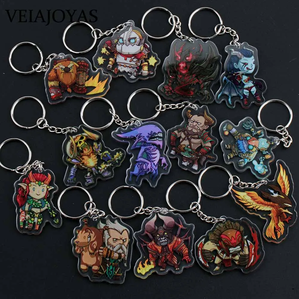 1 53 стили с принтами из игр Warcraft и Dota двойная акриловая сторона брелки для ключей
