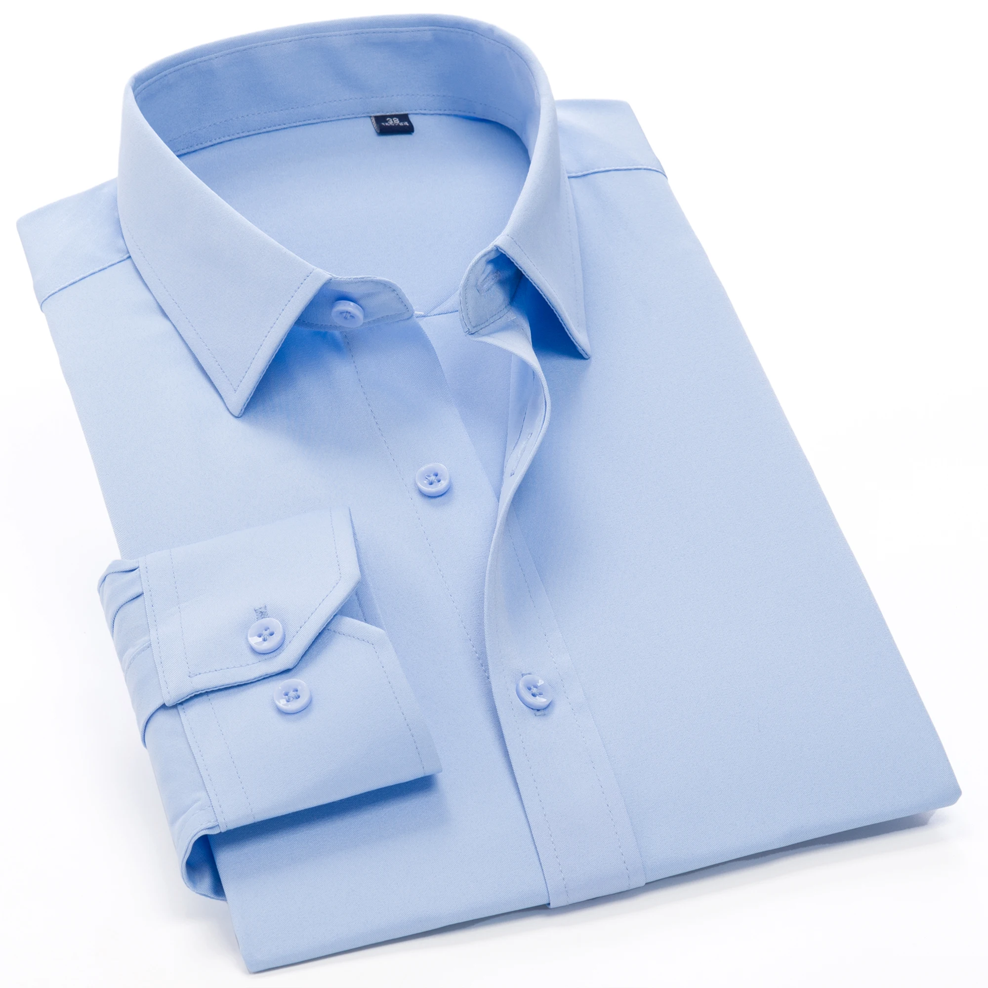 

7 цветов, s XXL-10XL, большой размер, Мужская однотонная стрейчевая рубашка, деловая модная Свободная рубашка с длинными рукавами, Мужская брендо...