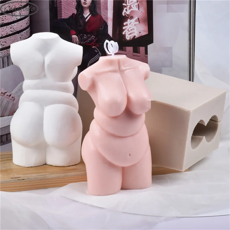 

Women's Art Fat Torso Silicone Candles Mold Stereoscopic Design Naked Female Body Scented Soap Mould DIY Handmade 3D Stereo