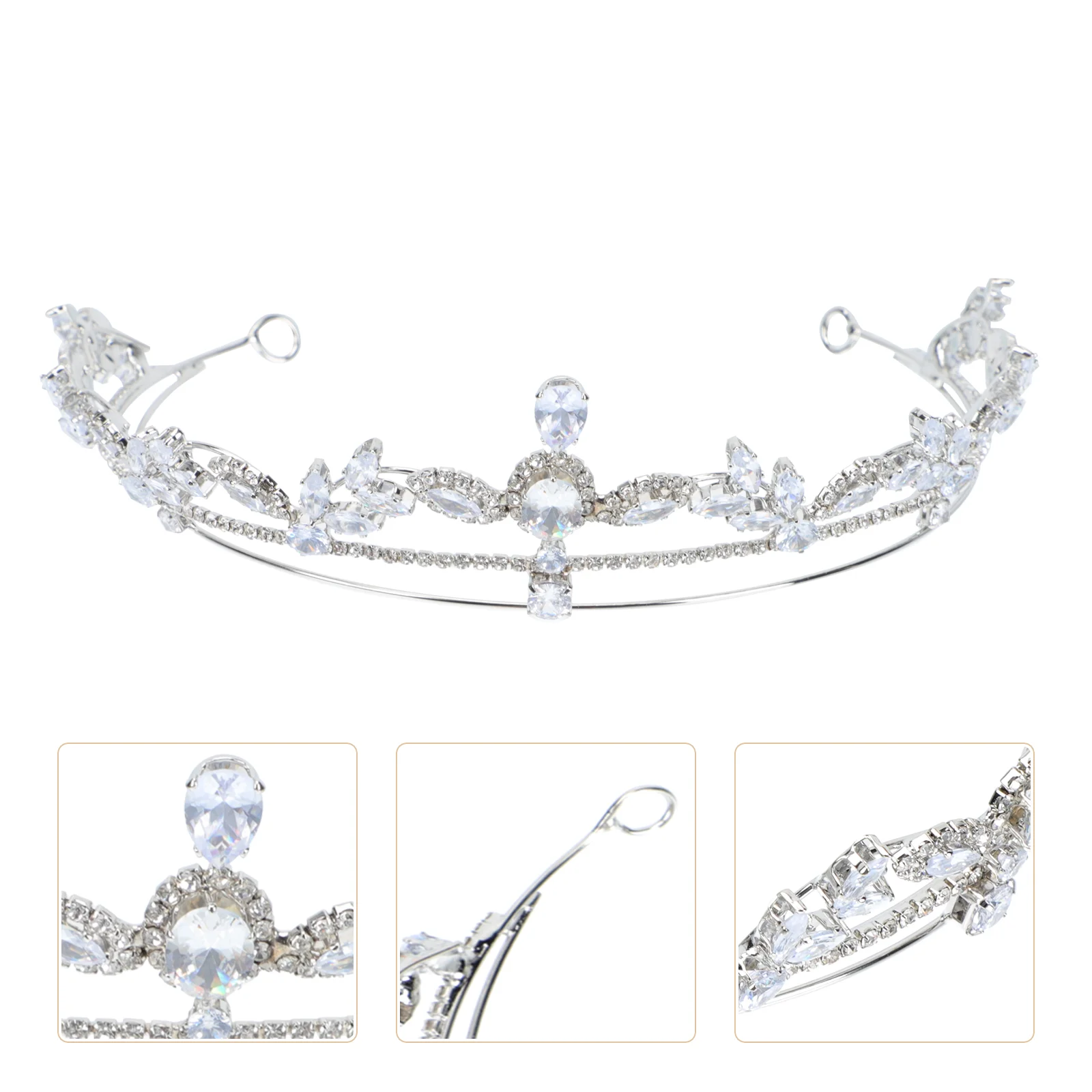 

1Pc Zircon Rhinestone Crown Headdress Elegant Delicate Hair Wear Bride Hairband
