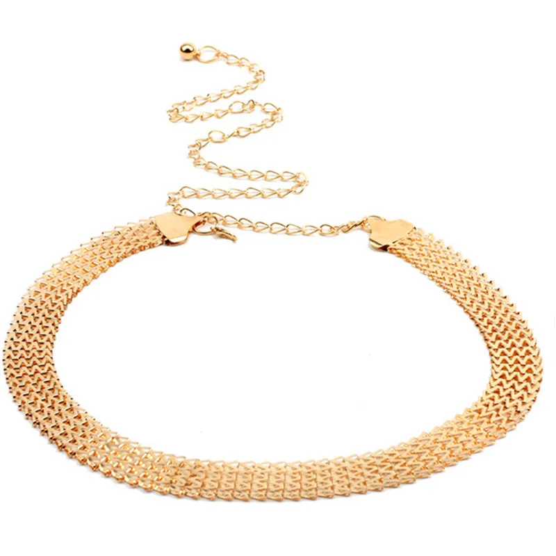 

Belts For Women Chain Stretchy Strap Elegant Waist Belt Metal Designer Belts Luxury Diamond Female Thin Waistband High Quality