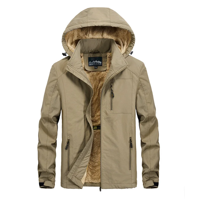 

Autumn and winter Plush coat men's new middle-aged and elderly outdoor assault clothes thickened wind proof sports jacket