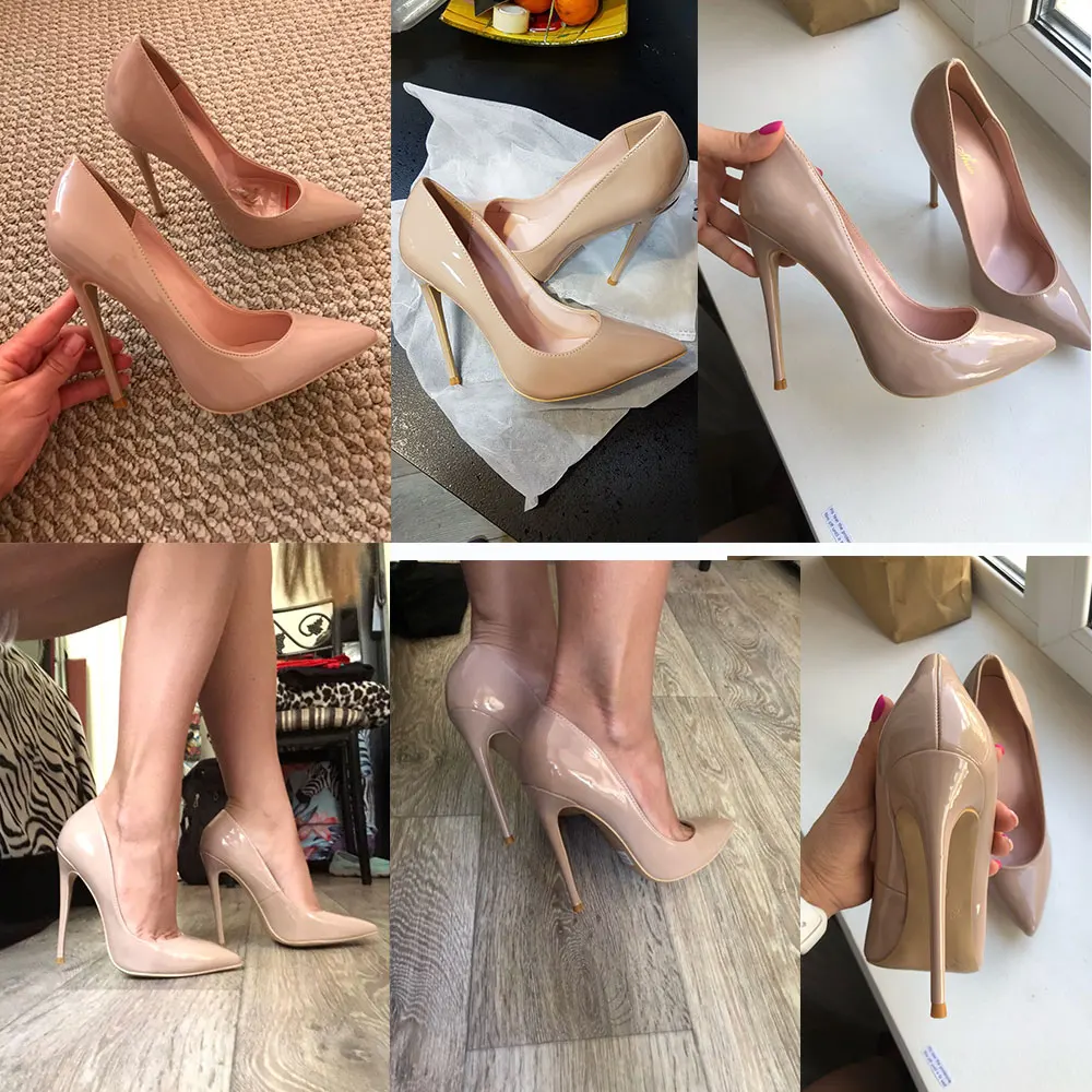 

Women Pumps Heeled Shoes Nude Pointed Toe Sexy High Heel Shoes Stiletto High Heels Ladies 12 10 8 cm Big Size 42 Pumps