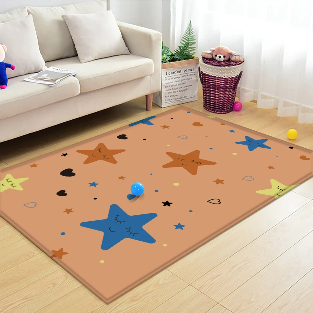 Модные стильные детские коврики фланелевый ковер с рисунком звезды и улыбки
