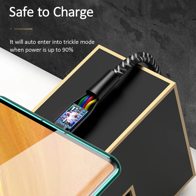 USAMS USB Type C кабель для Xiaomi Redmi Note 8 Pro Samsung Huawei Type-C мобильный телефон зарядный провод 3