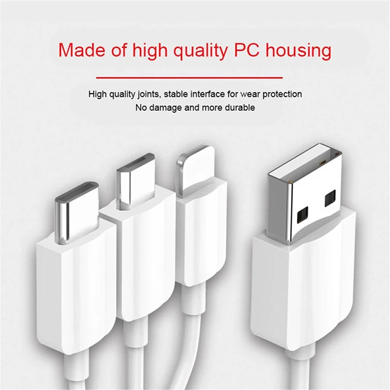 ! Кабель зарядный 3 в 1 Micro USB Type C Lighting для iPhone 8 7 Plus Samsung Huawei Android IOS|Кабели мобильных