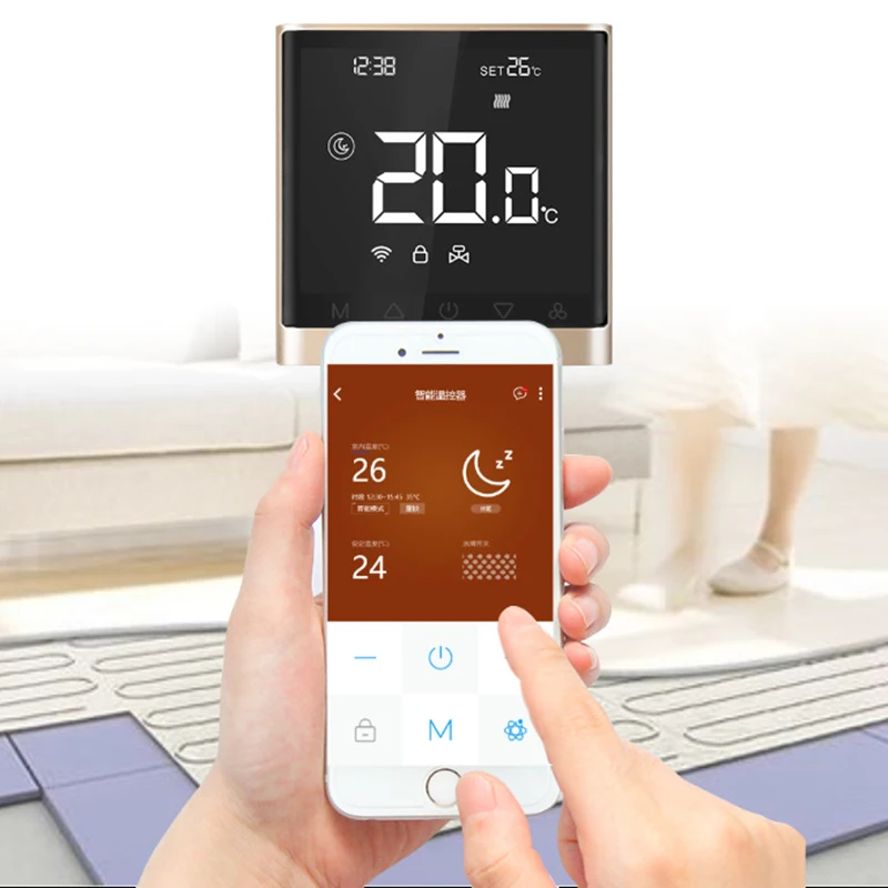 Wifi Thermostat Smart APP Control Temperature Controller Electric Floor Heating with Press Screen | Бытовая техника
