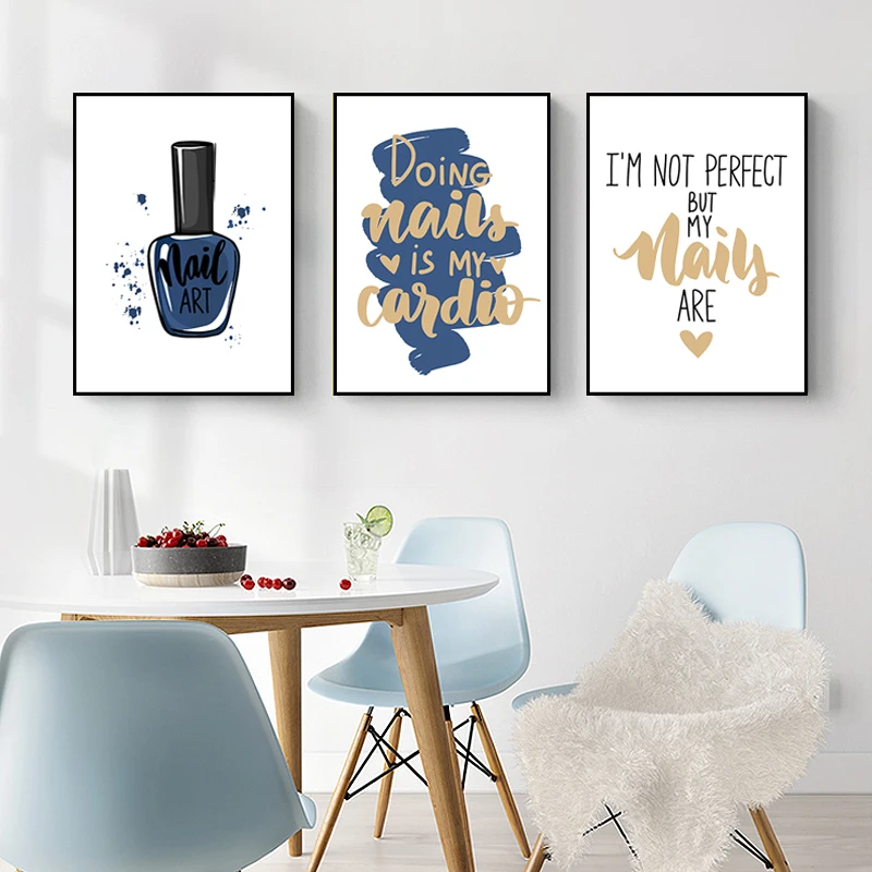 

Minimalist Creative Nail Polish Nail Canvas Painting Art Nordic Posters and Prints Wall Pictures for Living Room Decor Frameless