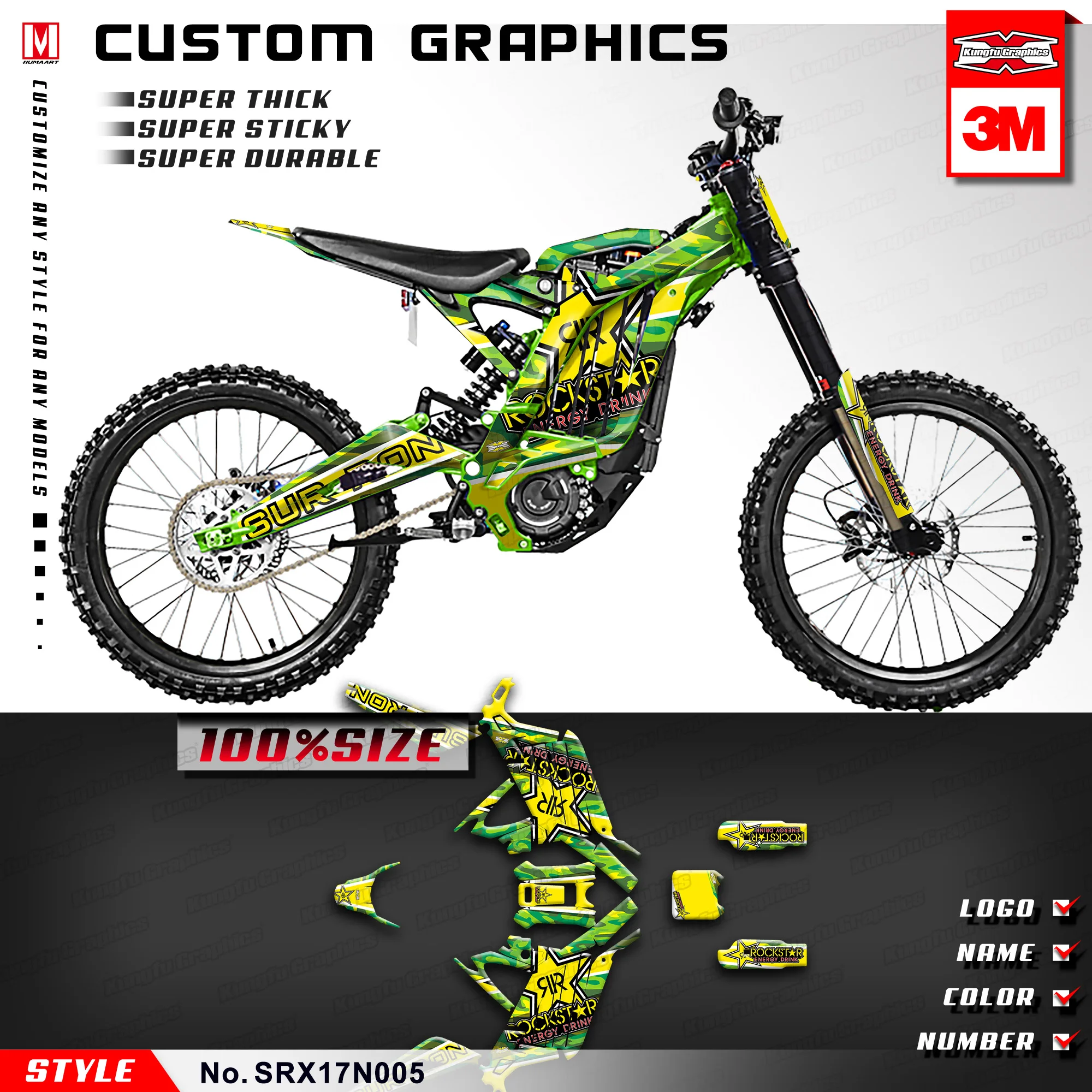 

2020 Custom stickers Fit LBX Special sticker Sur-ron light bee x verison 3M Modified full motorcycle sticker