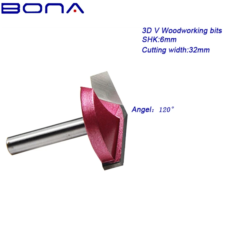 

5 шт./лот Shank-6mm, CED-32mm, Deg-120, чпу гравировальные инструменты из карбида вольфрама, режущие сверла, фрезы для резьбы на 3D деревообрабатывающем ст...