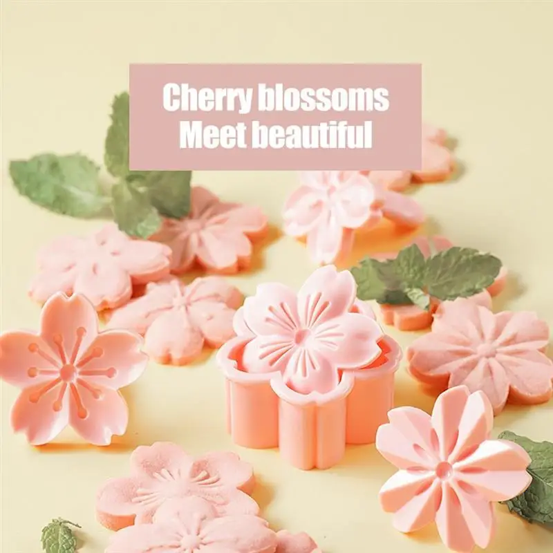 

4PCS Cookie Press Cookie Stamps Cherry Blossom Cookie Cutters Mold for DIY Cookies Pastry Accessories