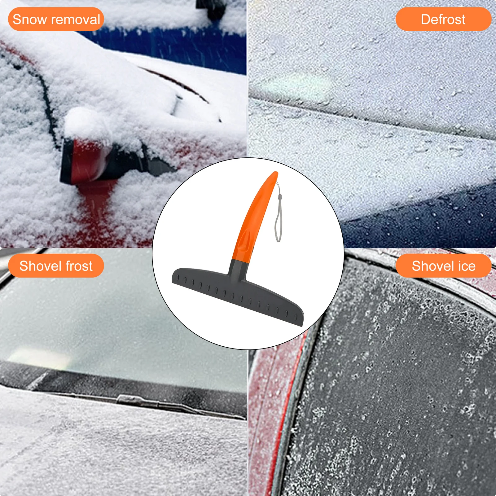 

Car Snow Shovel Car Windshield Snow Removal Scraper Ice Shovel Window Cleaning Tool for All Cars Removable Snow Shovel