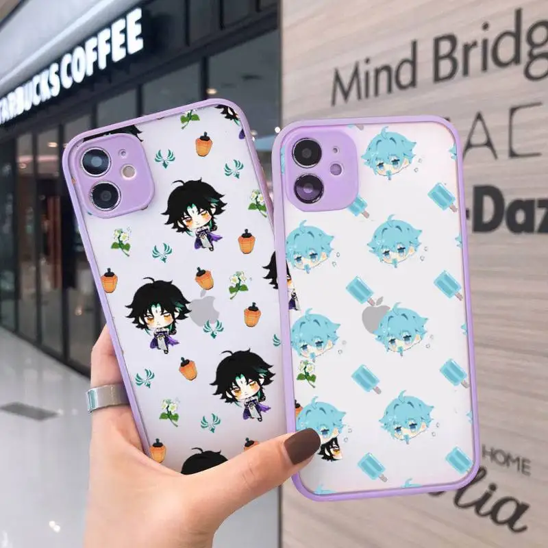 Чехол Genshin Impact для iphone 7 8 11 12 plus mini x xs xr pro max прозрачный матовый | Мобильные телефоны