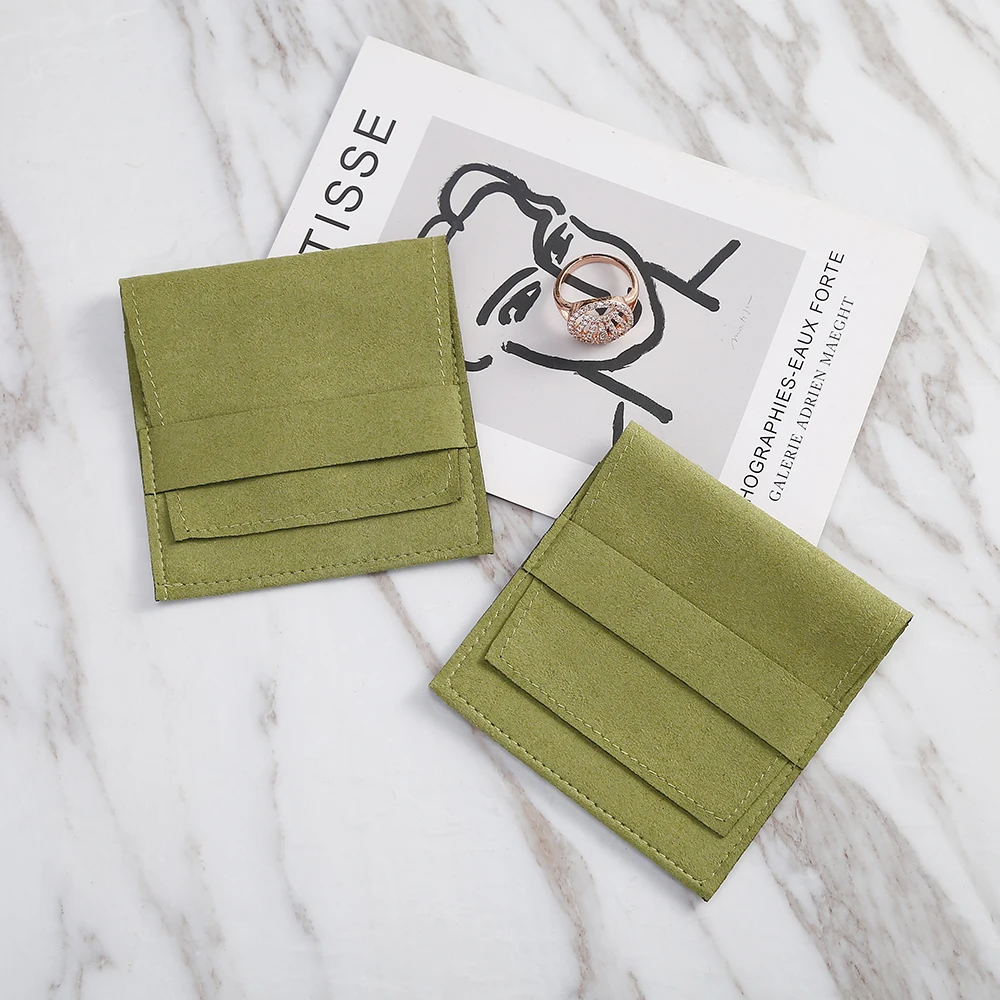 

10 шт. зеленый шикарный пакет ювелирных изделий для свадебного кольца сережек ожерелья рождественские подарки маленькие Бархатные Мешочки ...