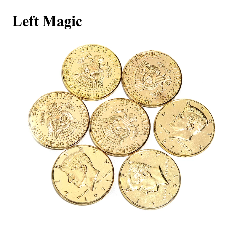 Половина доллара монета серебряное золото Волшебная для фокусов мерцающий