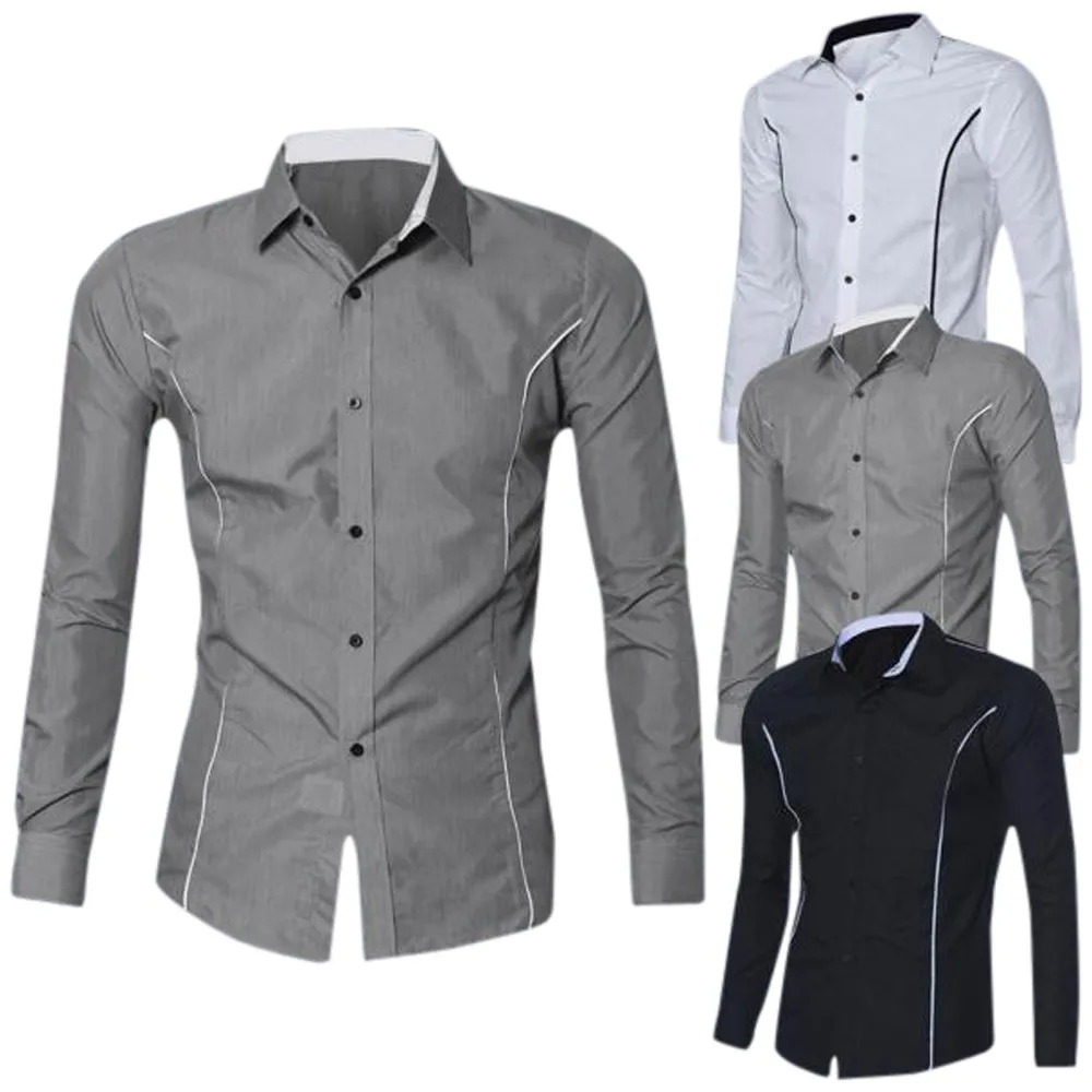 Рубашка Chemise Homme, с длинным рукавом, на пуговицах, лето, осень, мужская повседневная одежда, облегающая, на каждый день, для мужчин, s, модные футболки, однотонный, хлопок, для пляжа C