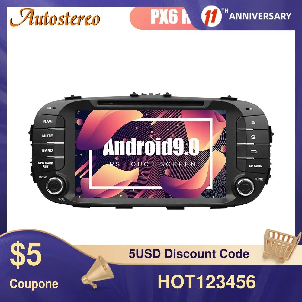 Автомобильный GPS навигатор DPS Max Android 10 64 ГБ для KIA Soul 2014 + мультимедийный автомобильный радиоприемник