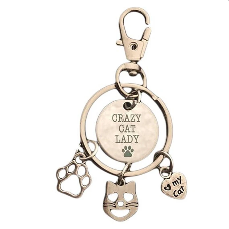 Коготь кошки брелки из нержавеющей стали с буквенным принтом автомобиля для